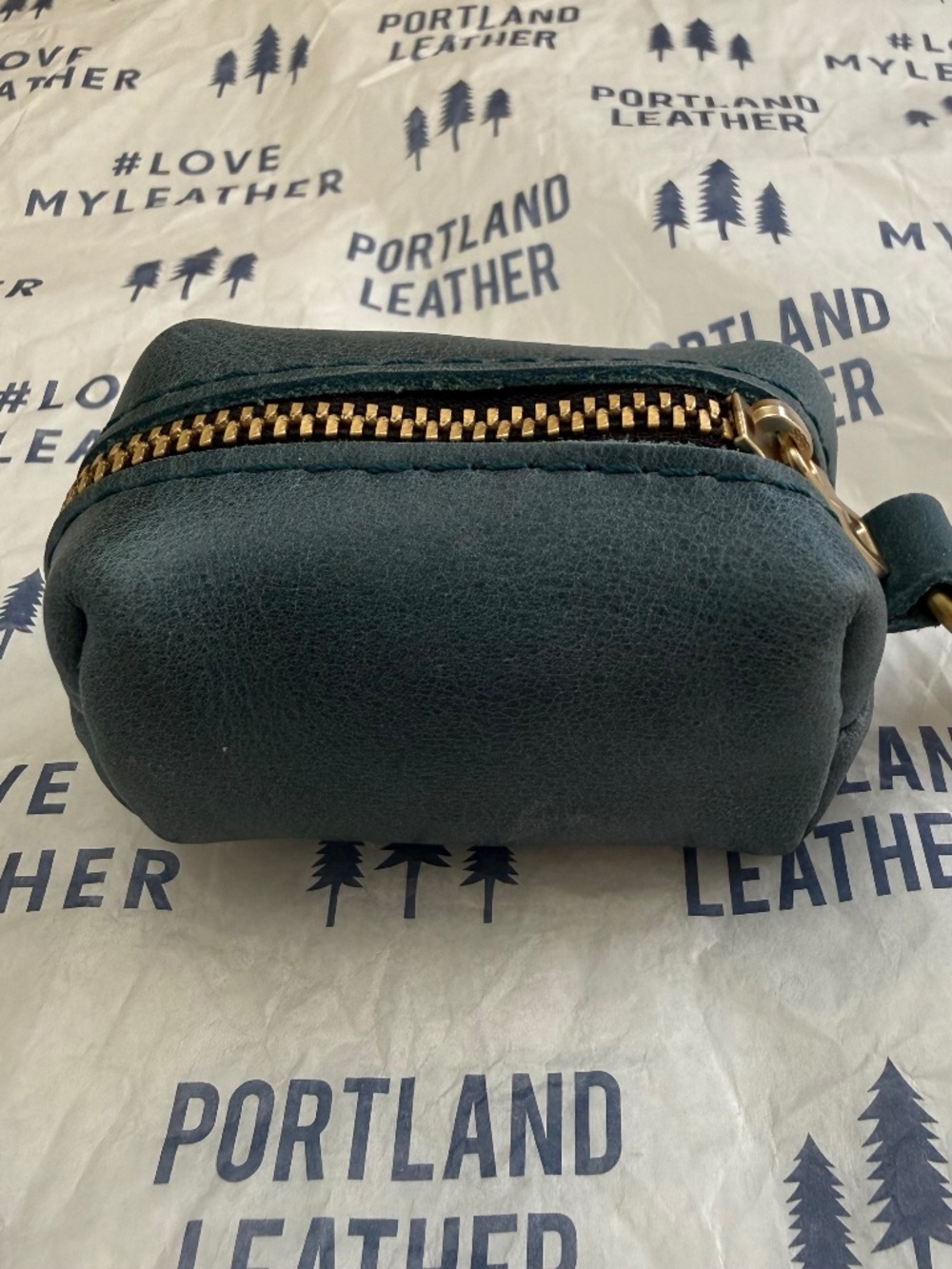 NWT Portland Leather Goods PLG Dopp Keychain in Cowboy Jeans Blue